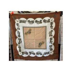 Cornelia‎ James Scarf Brown Royal Mews Carriage Print Polyester 31in Square